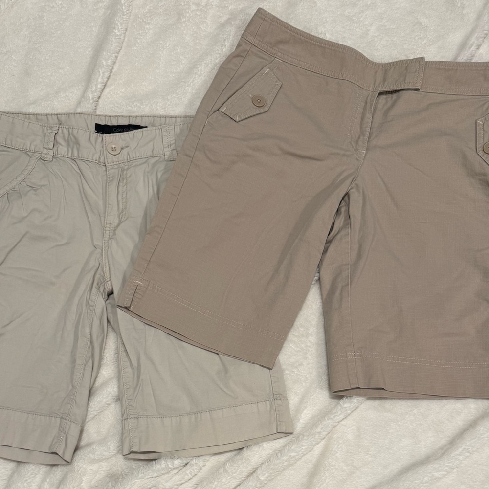 Stylish Tan and Beige Shorts Set